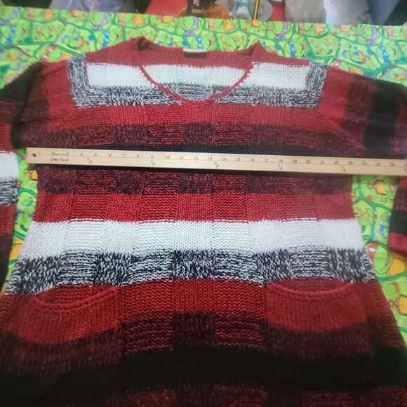 Bobbie Brooks Womens Plus Sweater Size 3X Colorblock V-Neck Pockets Multicolor - Picture 2 of 10